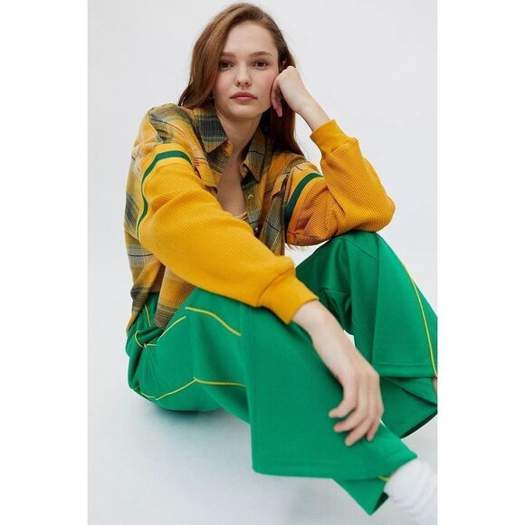 Urban Outfitters BDG Yellow Caleb Sporty Shirt Size M - Picture 3 of 9